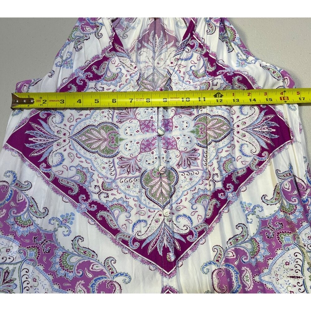 Loft Womens Size Small Boho Sleeveless Paisley Print Flowy Dress - Picture 5 of 9